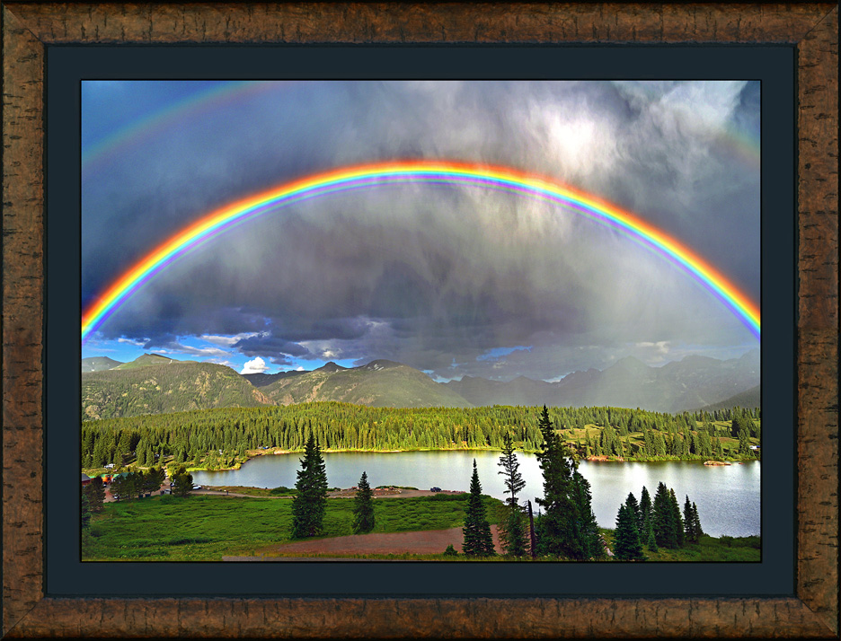 framed rainbow lake