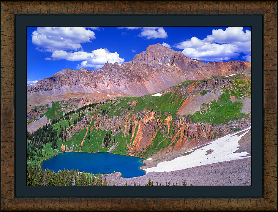 Lower Blue Lake 2019 framed in Antica