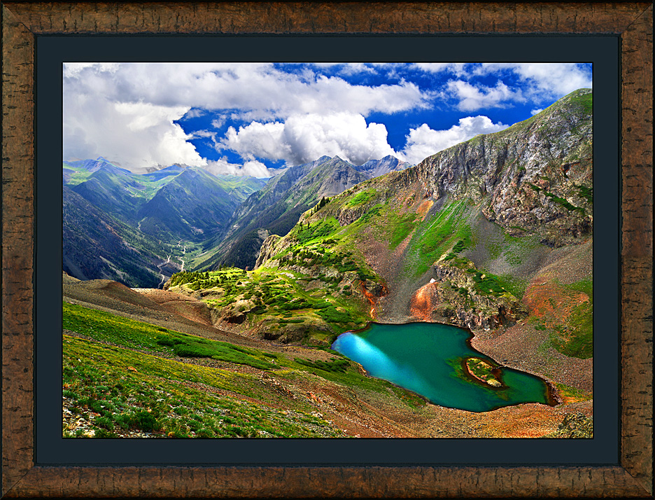 framed emerald jewel