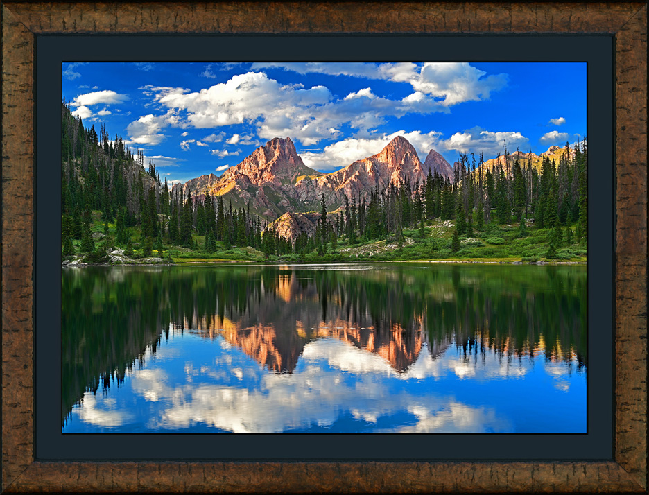 framed emerald reflections