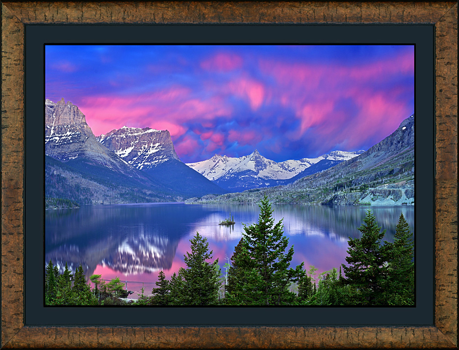 framed glacier sunrise