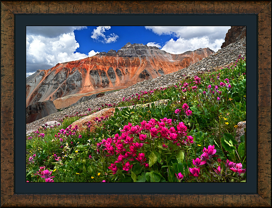 framed vermilion peak
