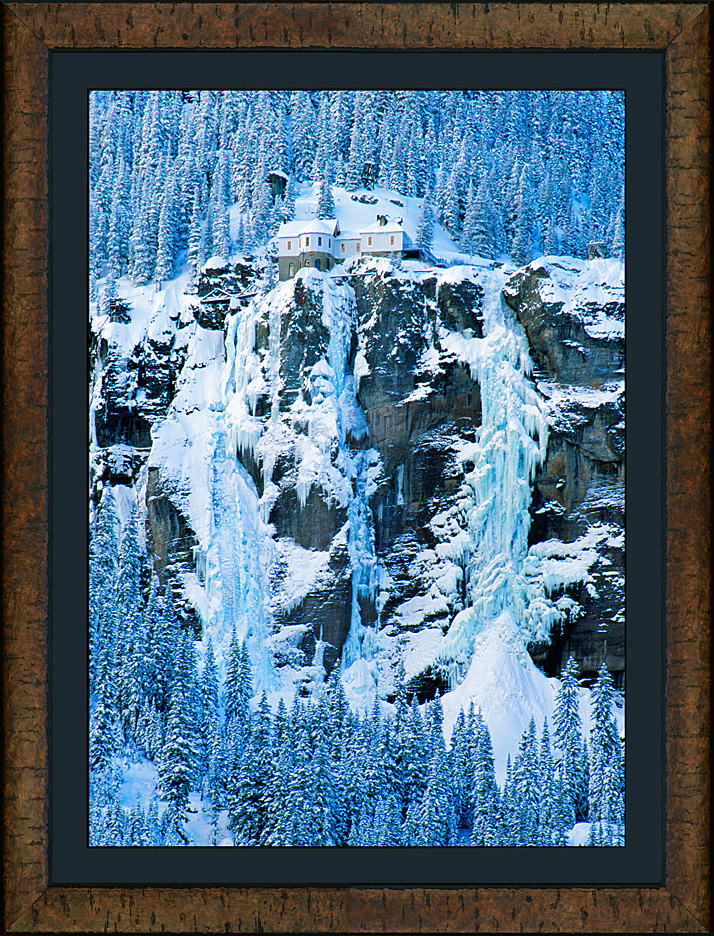 framed bridal veil blue