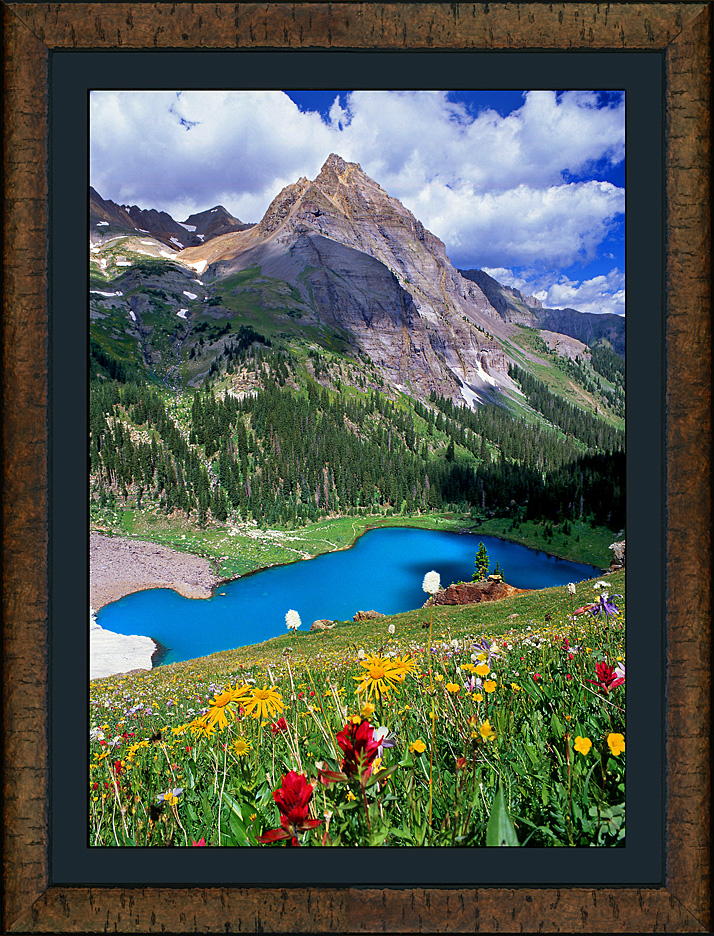 framed lower blue lake